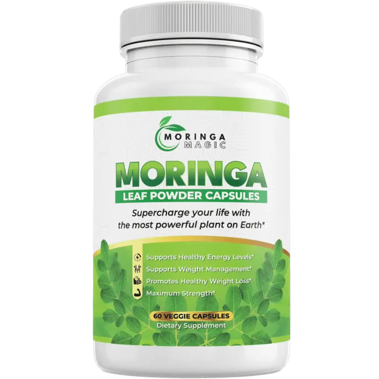 Moringa Magic dietary supplement bottle